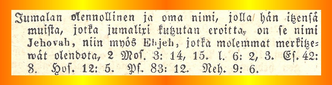 Jumalan erisnimi ja Raamattu vuodelta 1845